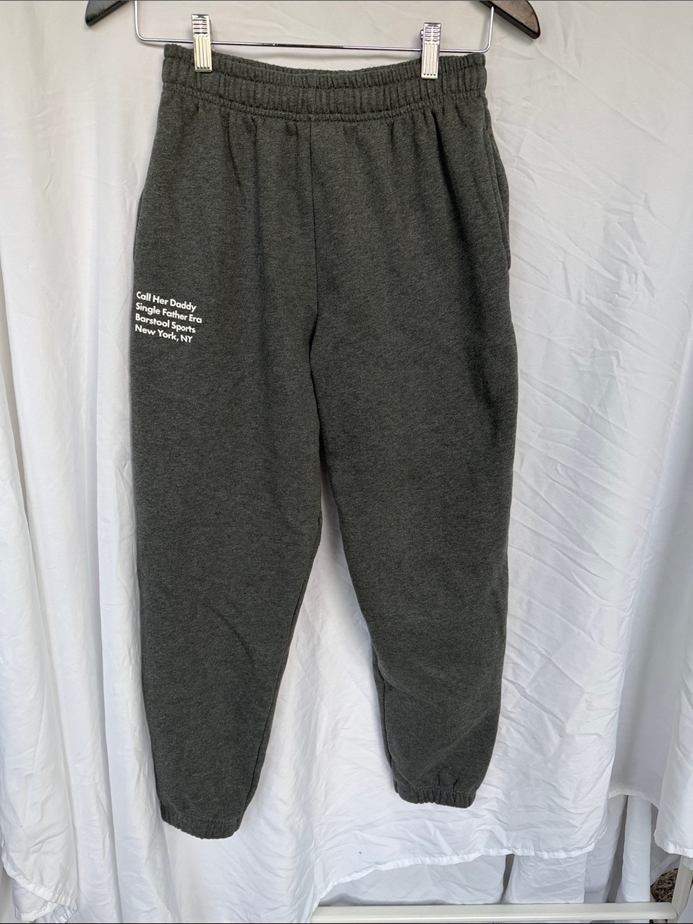 Barstool Sports CHD Charcoal Gray Women's Track Joggers with Left Thigh Script